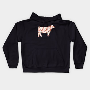 Watercolor Poppy Show Steer Silhouette  - NOT FOR RESALE WITHOUT PERMISSION Kids Hoodie